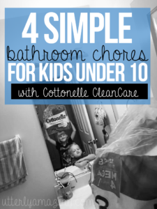 4 Simple Bathroom Chores For Kids Under 10 with Cottonelle CleanCare