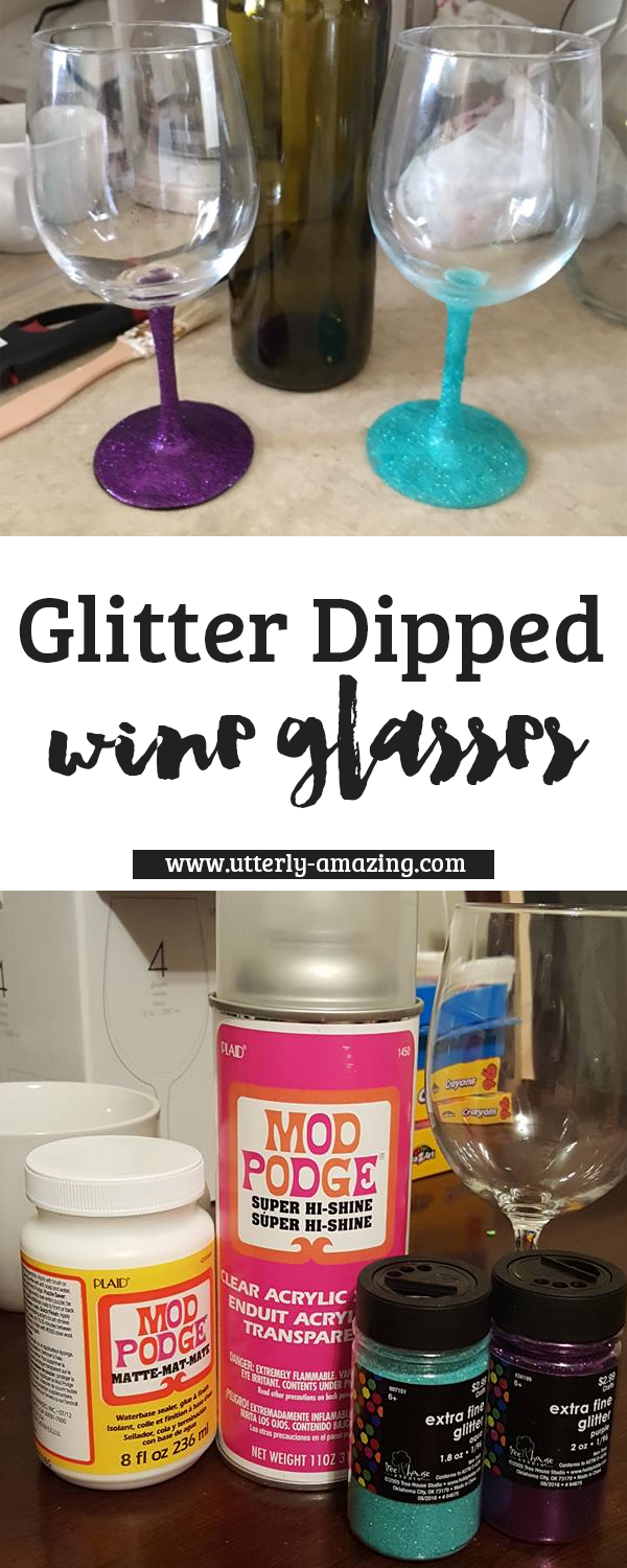 DIY: HOW TO MAKE A GLITTER DIPPED WINE GLASSES