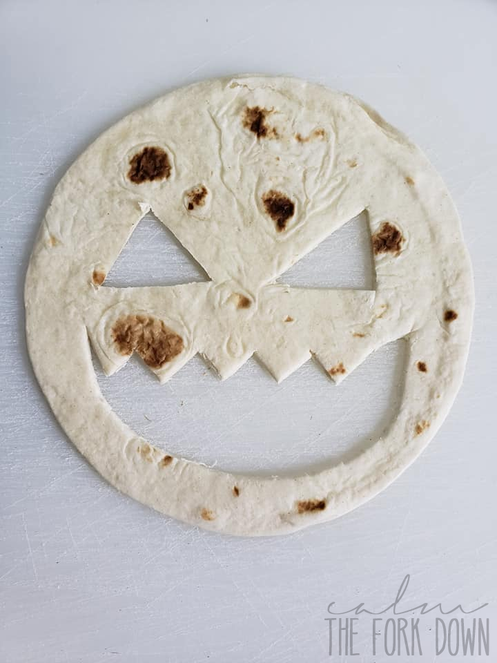 Jack O' Lantern Cheese Quesadillas