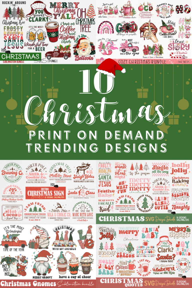 10 TRENDING christmas print on demand design bundles