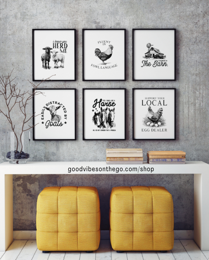 10 Charming Farm Life Inspirational Quotes Digital Prints Bundle - Image 4