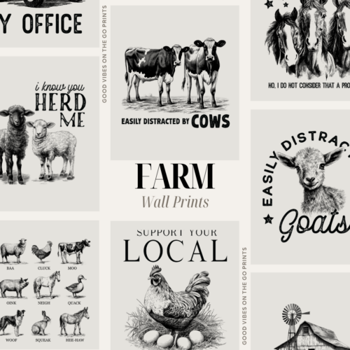 10 Charming Farm Life Inspirational Quotes Digital Prints Bundle