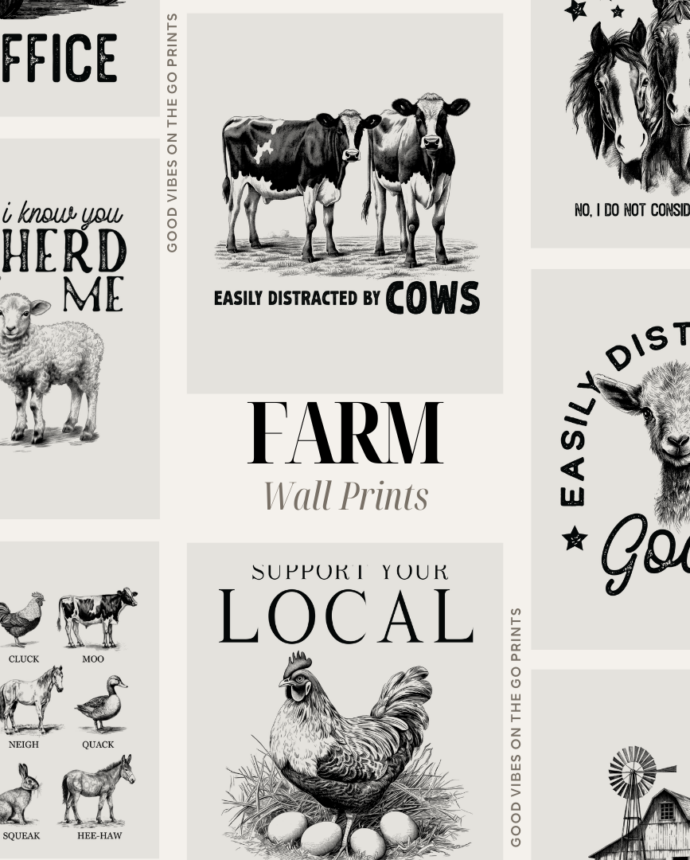 10 Charming Farm Life Inspirational Quotes Digital Prints Bundle