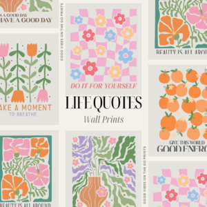 Add a touch of inspiration to your home with this set of Plants with Life Quotes digital prints.