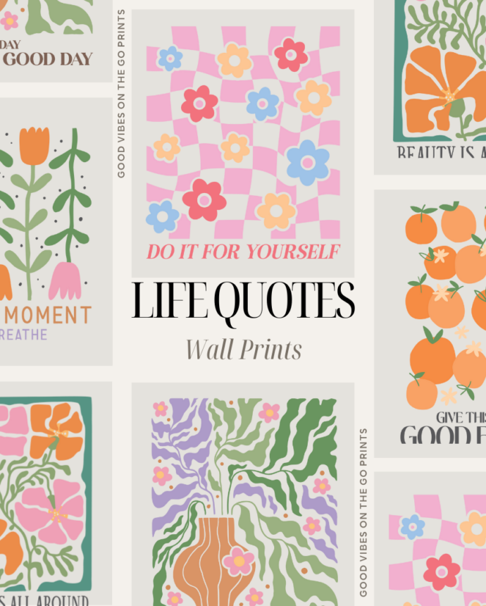 Add a touch of inspiration to your home with this set of Plants with Life Quotes digital prints.