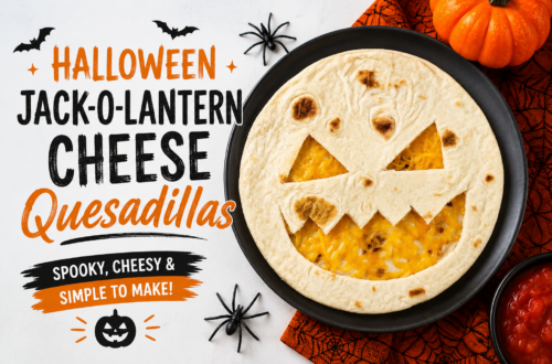 Halloween Jack O' Lantern Cheese Quesadillas