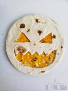 Halloween Jack O' Lantern Cheese Quesadillas