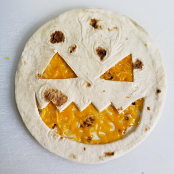 Halloween Jack O' Lantern Cheese Quesadillas Halloween Jack O' Lantern Cheese Quesadillas